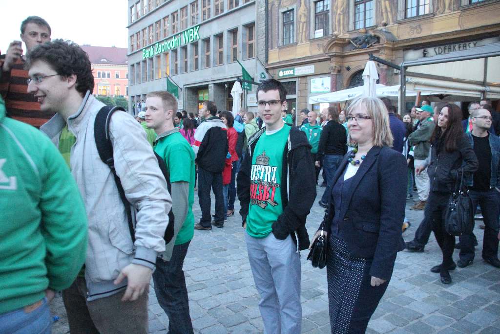 Mistrzowska feta na wrocławskim rynku