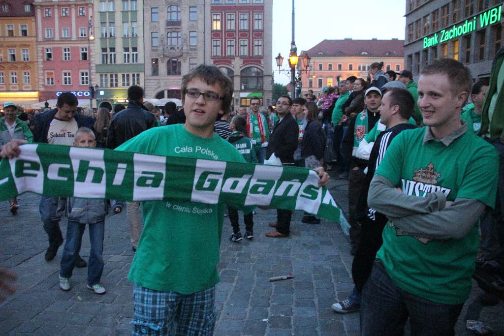 Mistrzowska feta na wrocławskim rynku