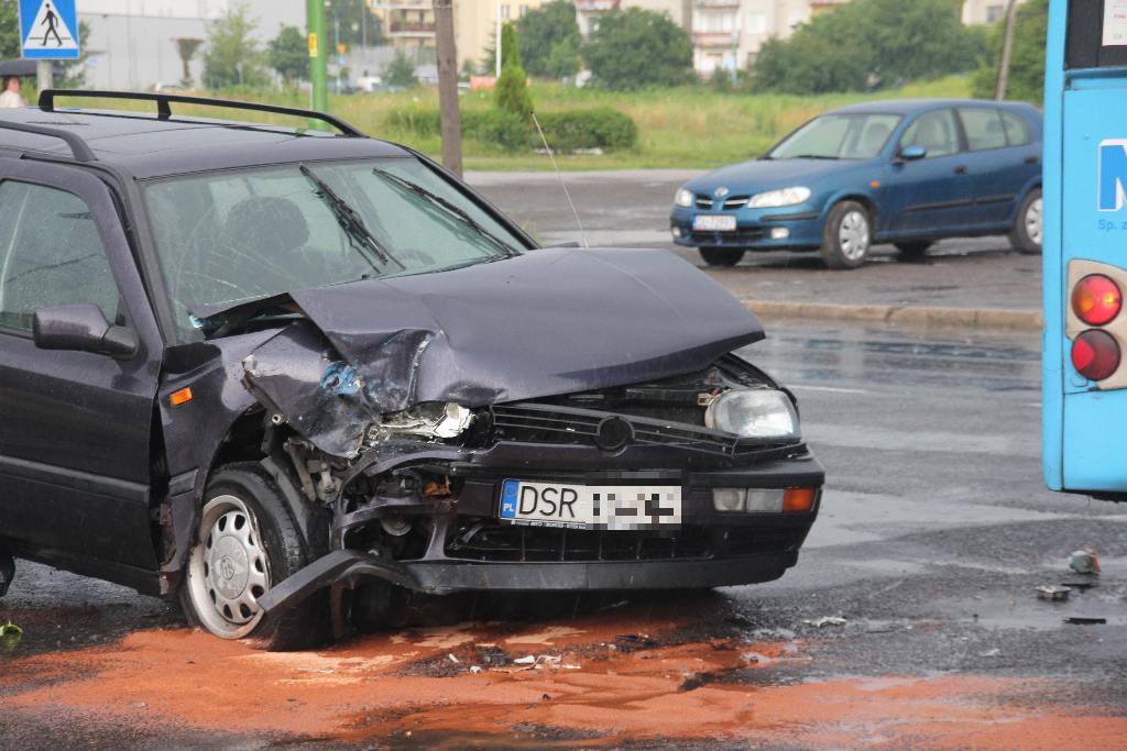 Wypadek z udziałem autobusu MPK