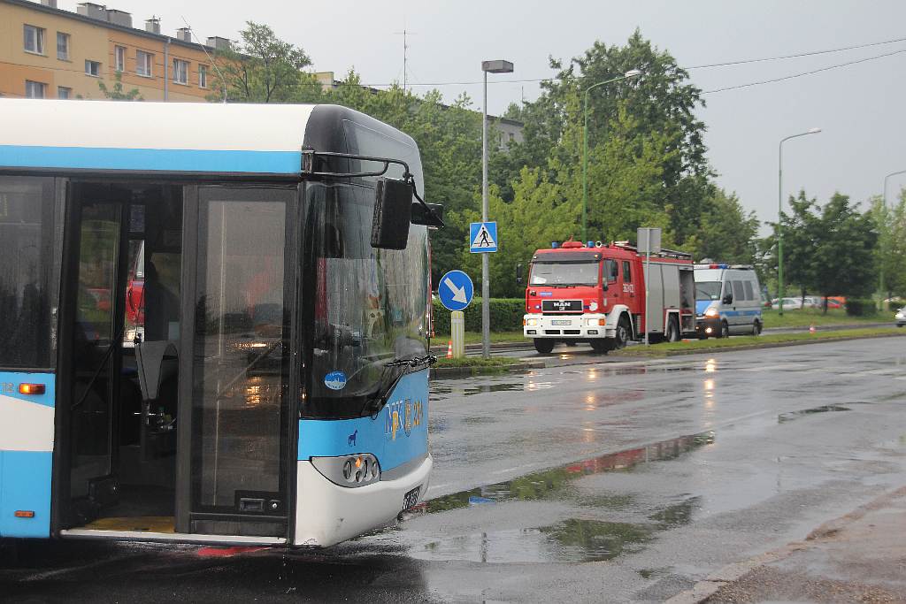 Wypadek z udziałem autobusu MPK