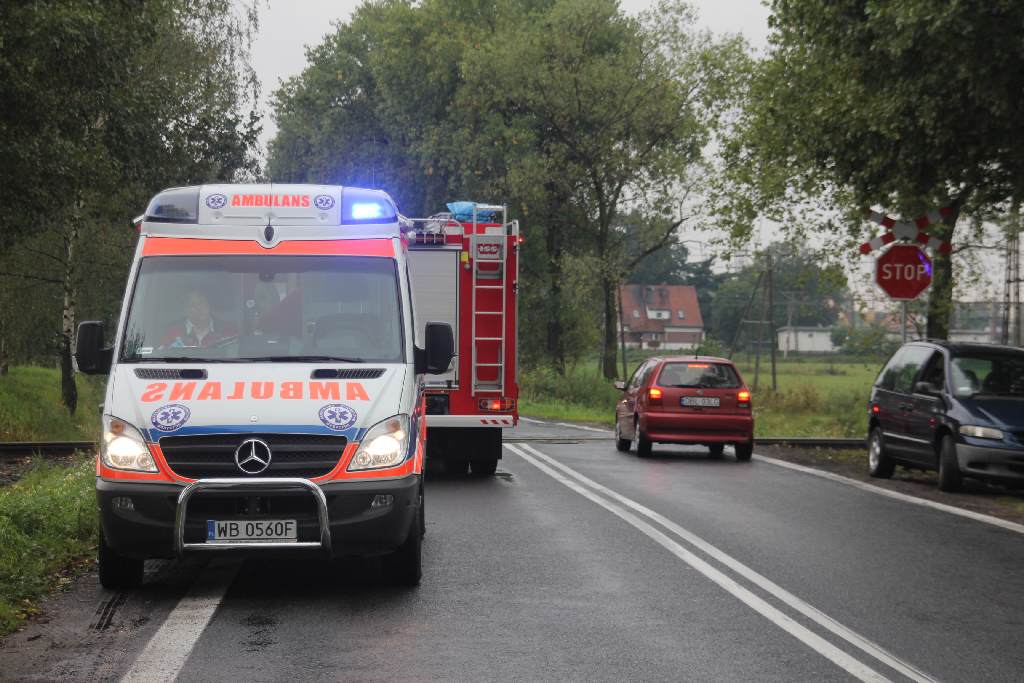 Wypadek przed przejazdem kolejowym