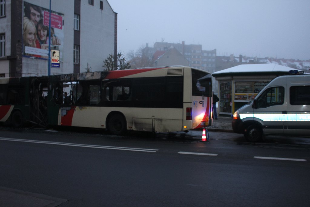 Spalił się autobus MPK