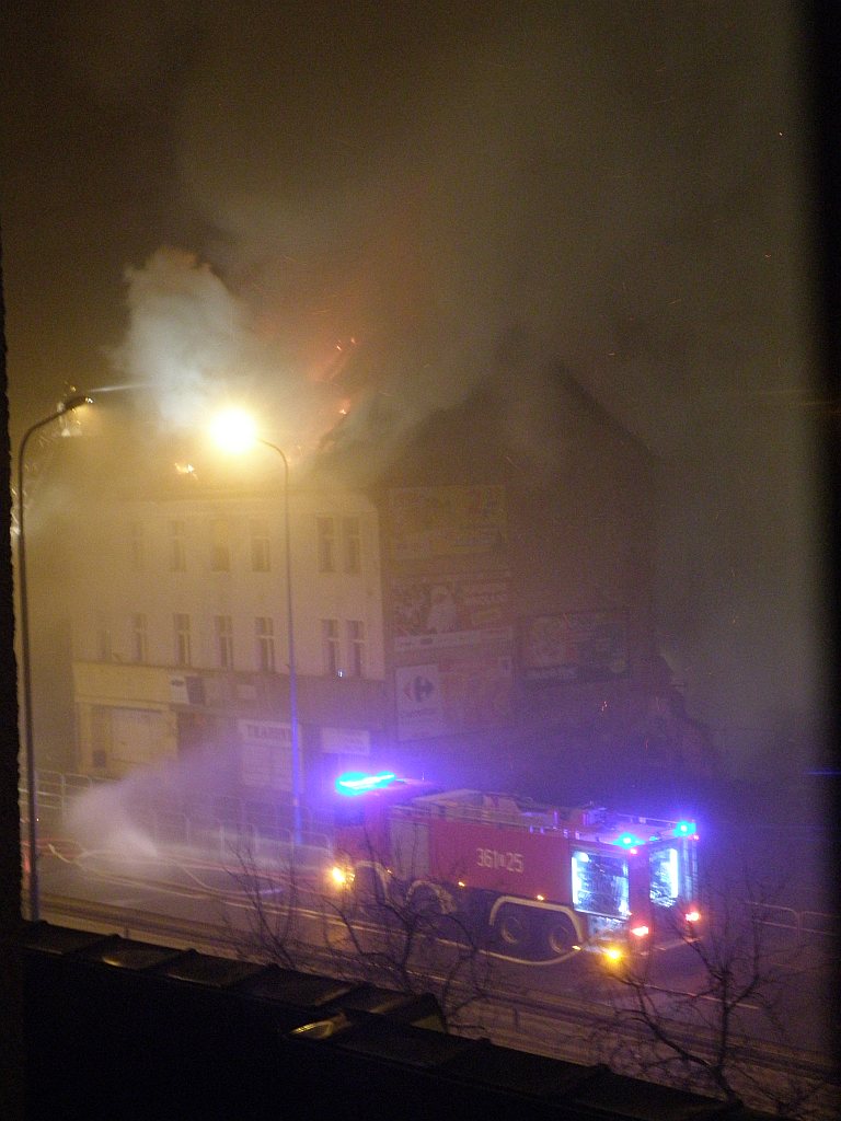 Pożar opuszczonej kamienicy przy Wrocławskiej