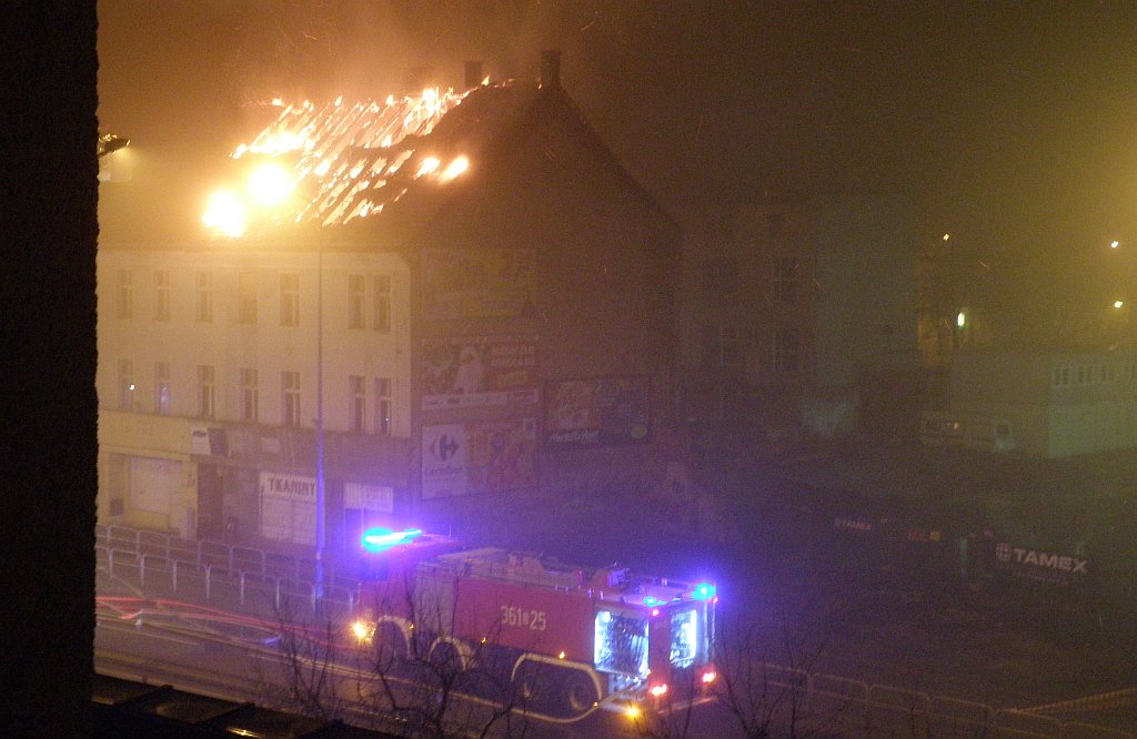 Pożar opuszczonej kamienicy przy Wrocławskiej