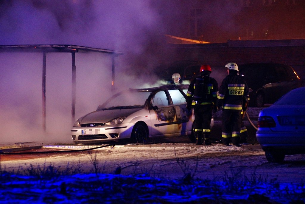 Pożar samochodu przy ulicy Jaworzyńskiej