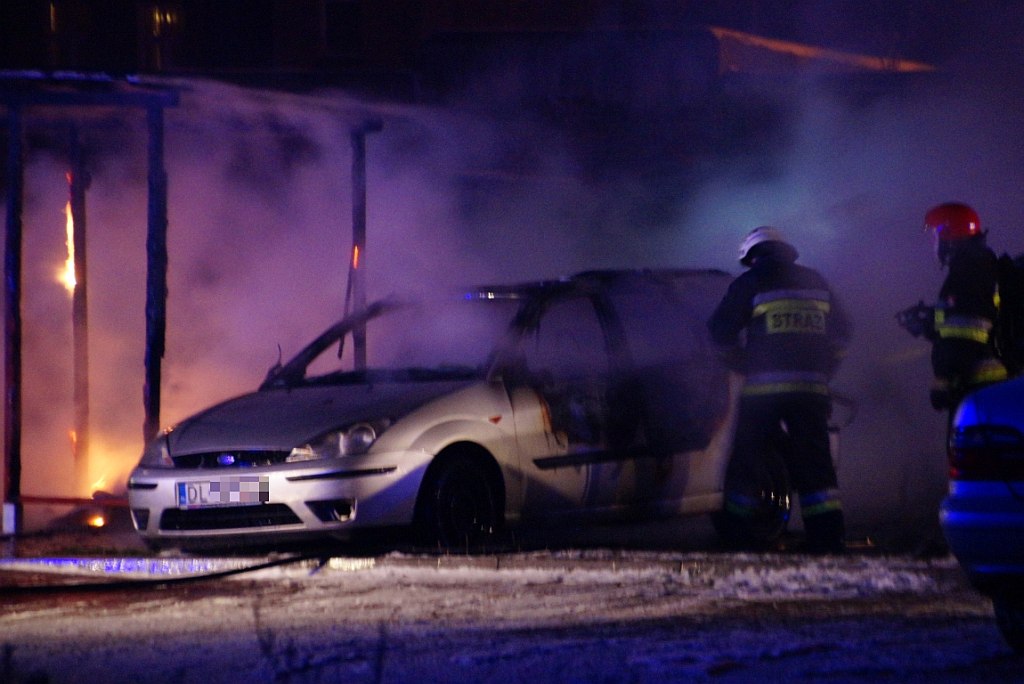 Pożar samochodu przy ulicy Jaworzyńskiej