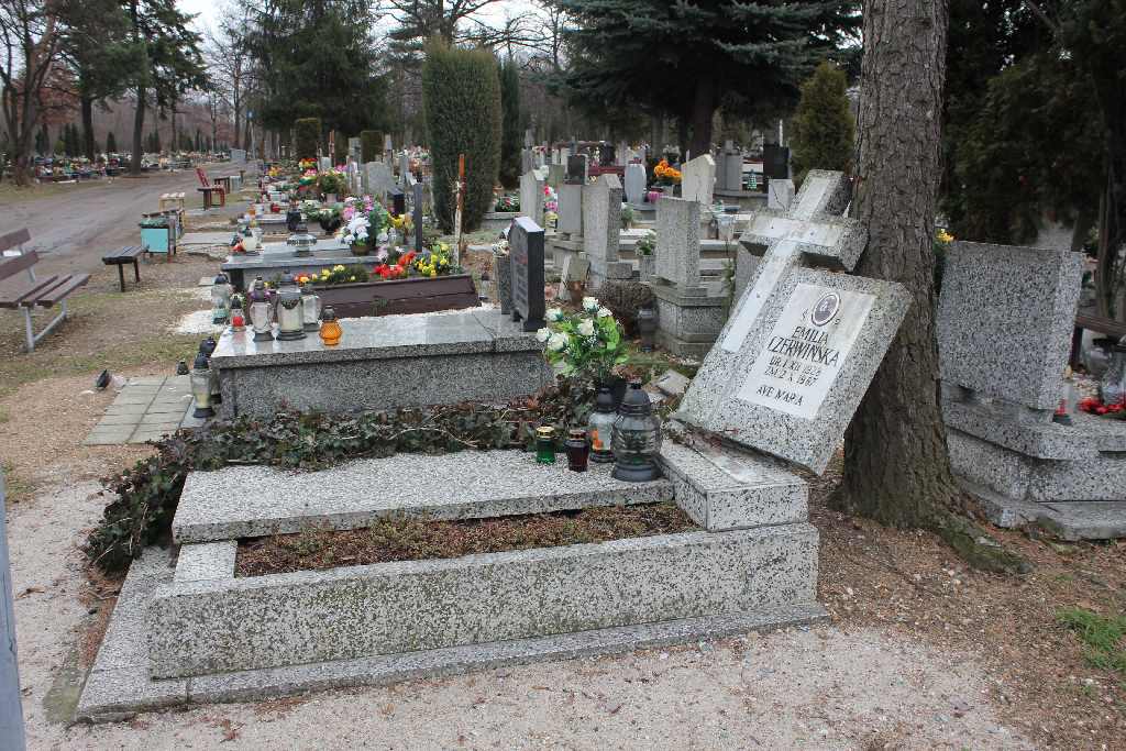 Zdewastowane groby na cmentarzu
