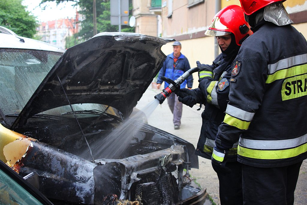 Pożar samochodu na ul. Traugutta