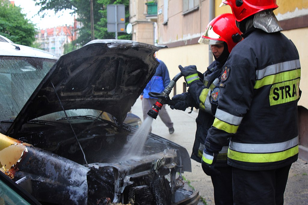 Pożar samochodu na ul. Traugutta