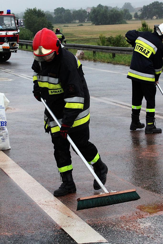 Kłótnia o plamę paliwa na obwodnicy
