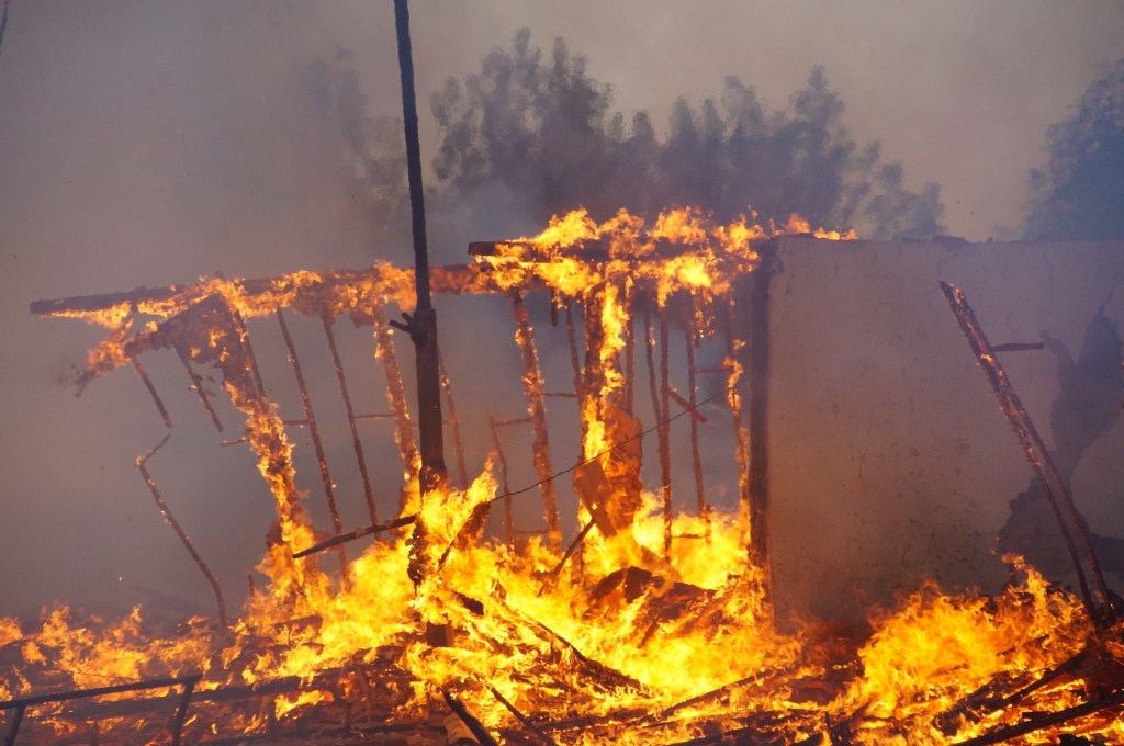 Pożar opuszczonego baraku na terenie Elpeny