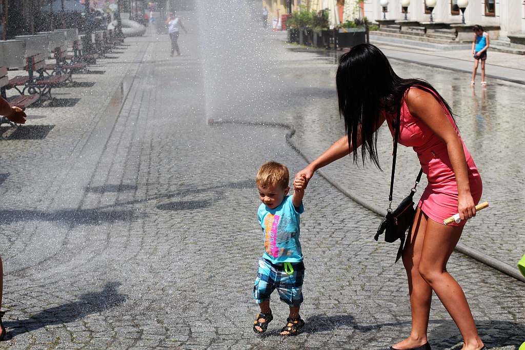 Kurtyna wodna w legnickim Rynku