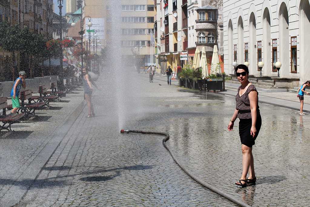 Kurtyna wodna w legnickim Rynku