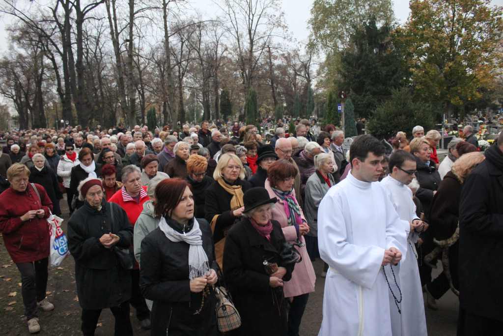 Procesja na legnickim cmentarzu