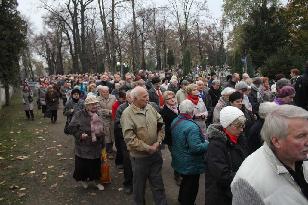 Procesja na legnickim cmentarzu