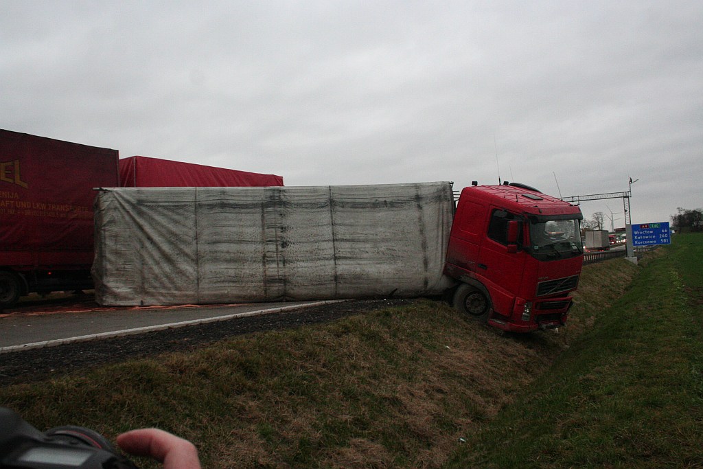 Kolizja na autostradzie A4