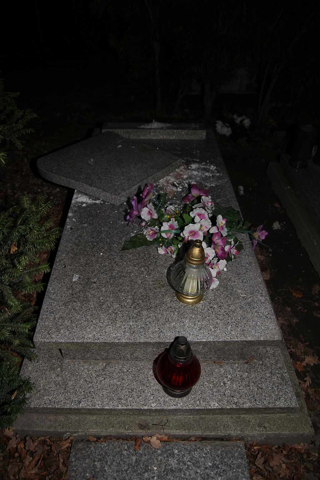 Cmentarni wandale znów zniszczyli groby