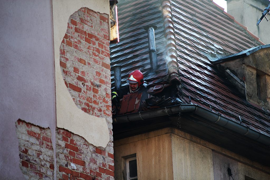 Pożar dachu budynku przy ulicy Lotniczej