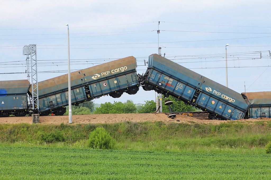 Wykoleił się pociąg towarowy