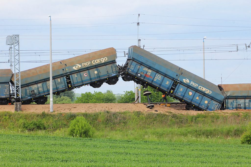 Wykoleił się pociąg towarowy