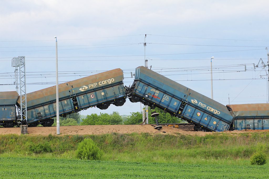 Wykoleił się pociąg towarowy
