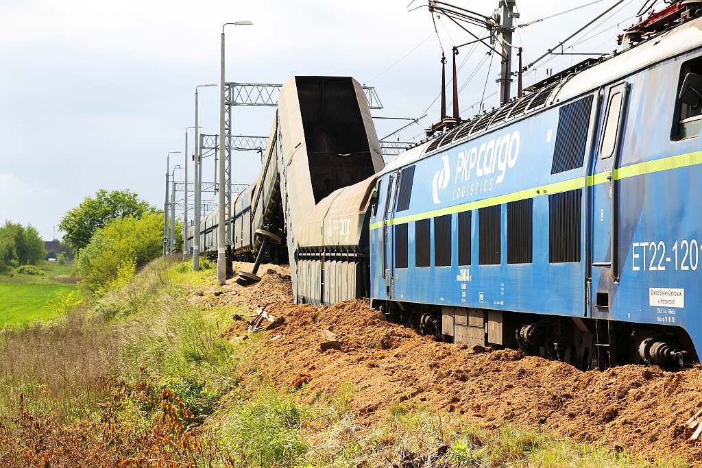 Wykoleił się pociąg towarowy