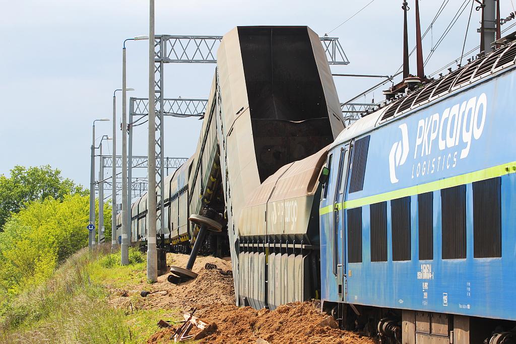 Wykoleił się pociąg towarowy