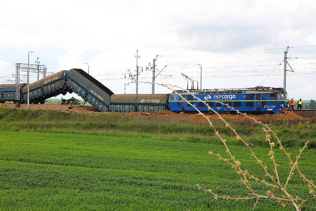 Wykoleił się pociąg towarowy