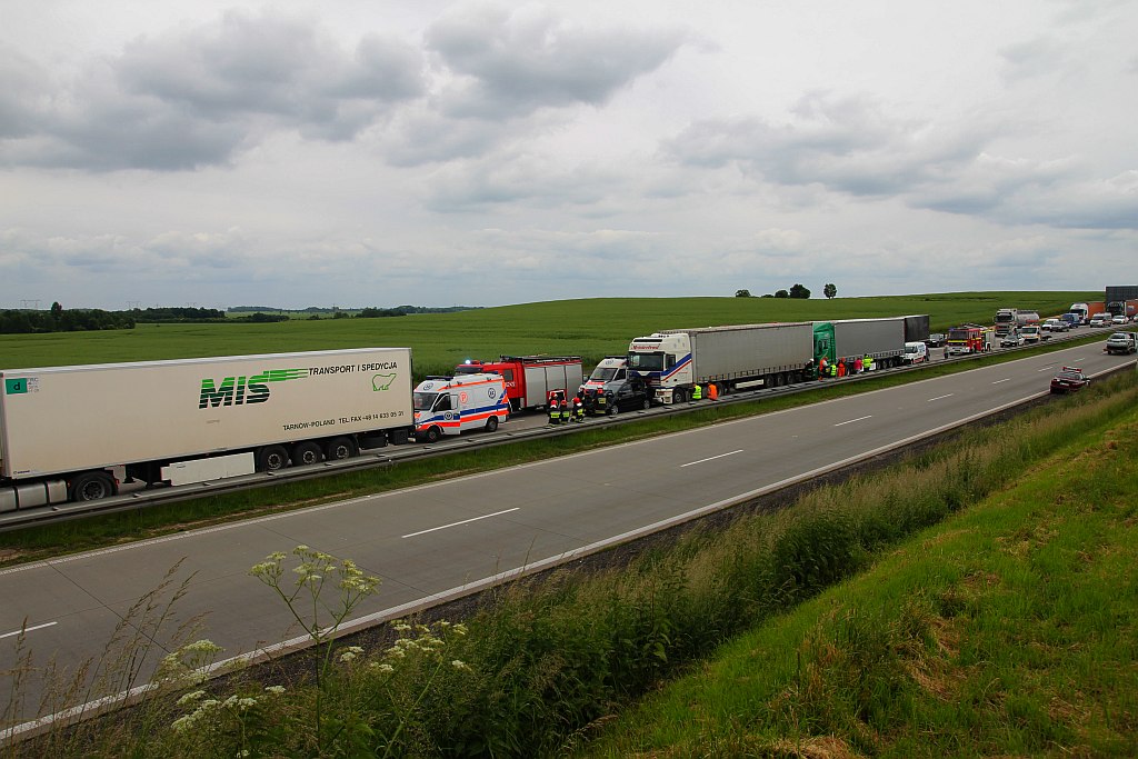 Karambol na autostradzie A4