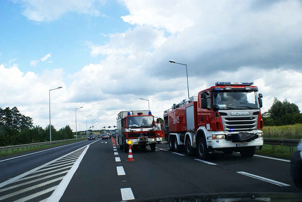 Pożar autobus na obwodnicy