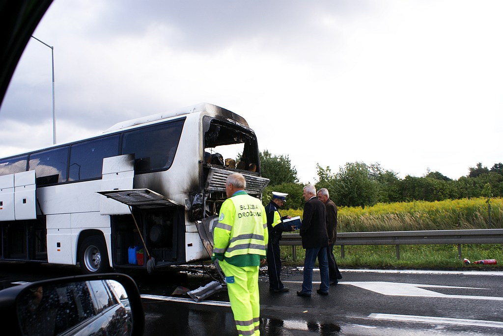 Pożar autobus na obwodnicy