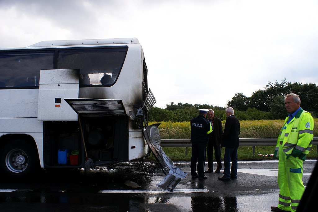 Pożar autobus na obwodnicy