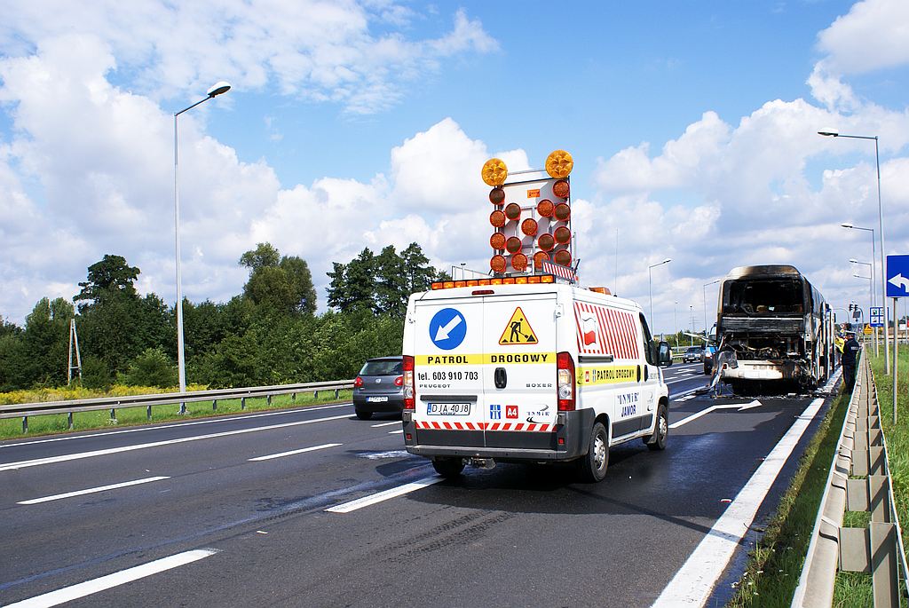 Pożar autobus na obwodnicy