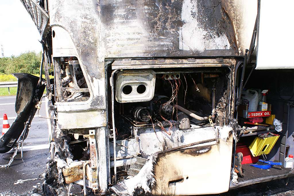 Pożar autobus na obwodnicy