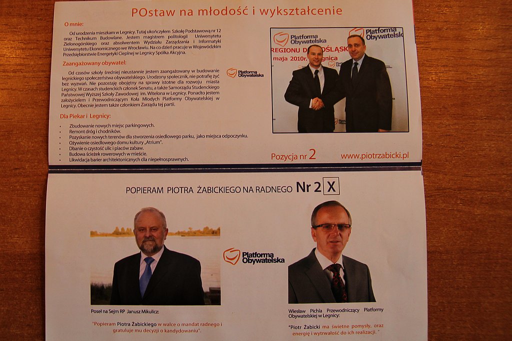 Kampania wyborcza 2010 r. na ulotkach