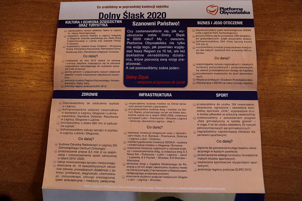 Kampania wyborcza 2010 r. na ulotkach