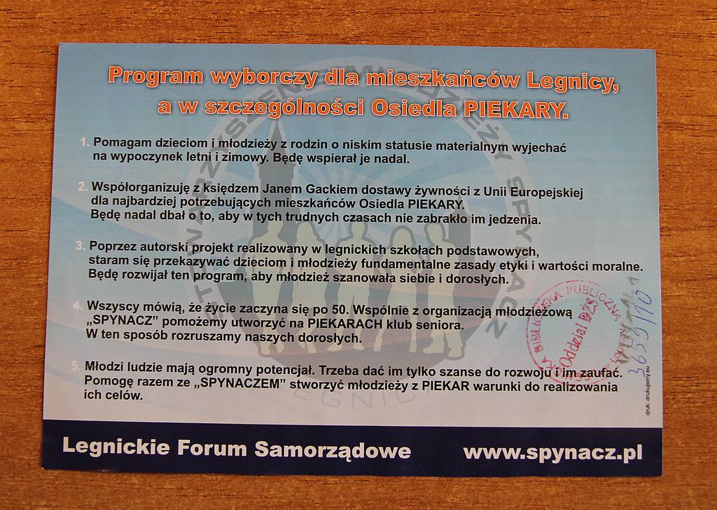 Kampania wyborcza 2010 r. na ulotkach