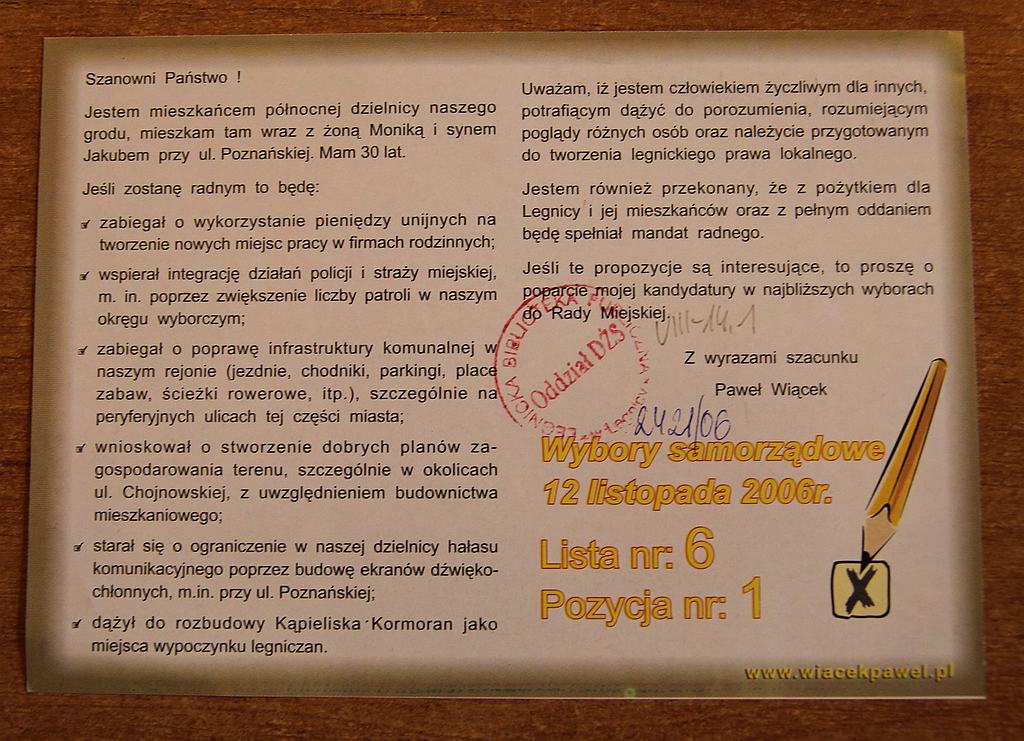 Kampania wyborcza 2006 r. na ulotkach