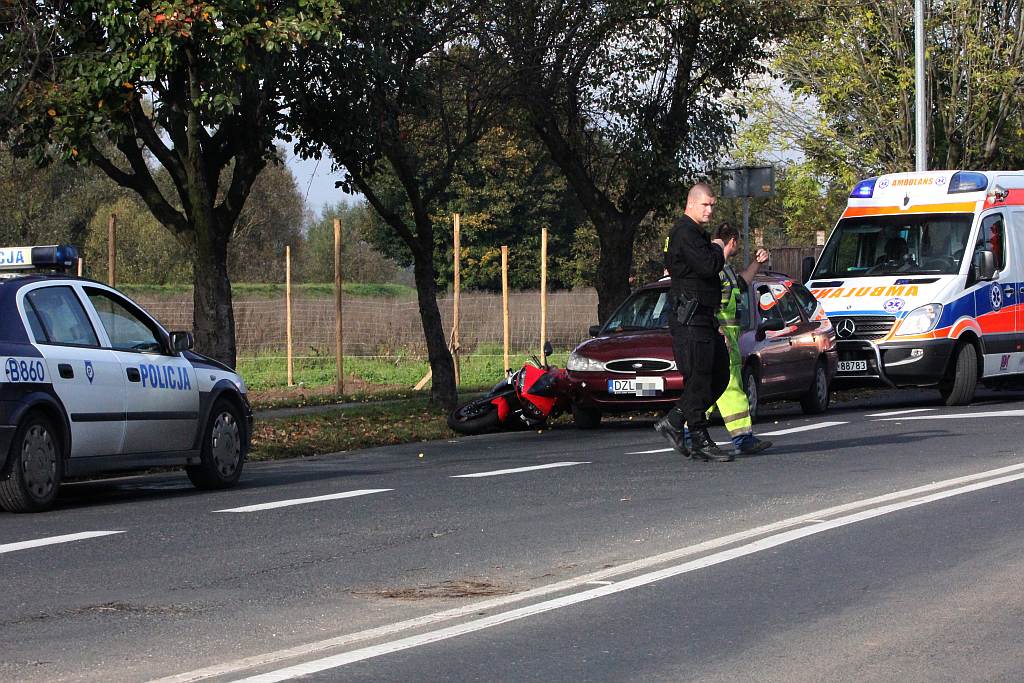 Potrącenie motocyklisty na Nowodworskiej