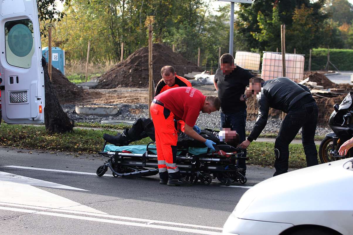 Potrącenie motocyklisty na Nowodworskiej
