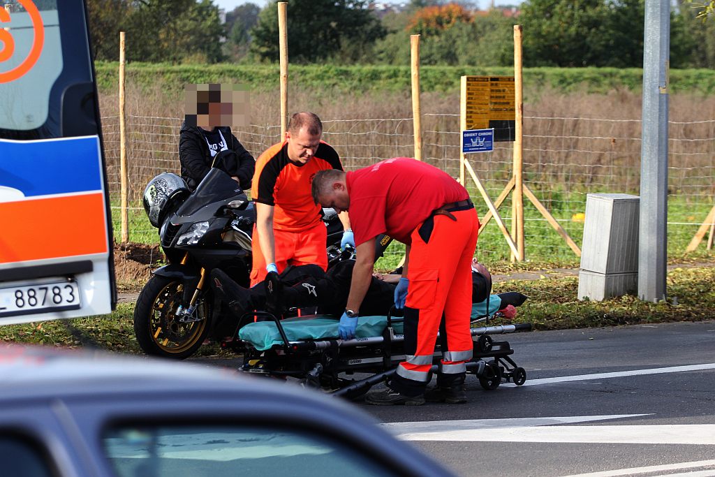 Potrącenie motocyklisty na Nowodworskiej