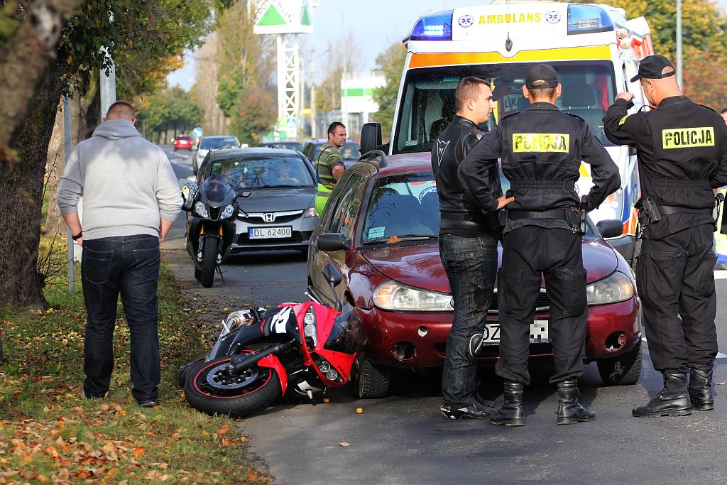 Potrącenie motocyklisty na Nowodworskiej