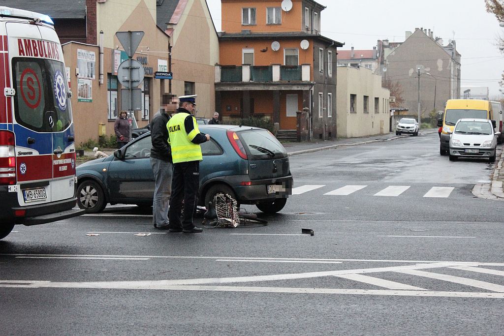 Potrącenie rowerzysty na ulicy Wrocławskiej