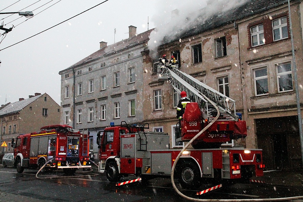 Pożar kamienicy przy ulicy Głogowskiej