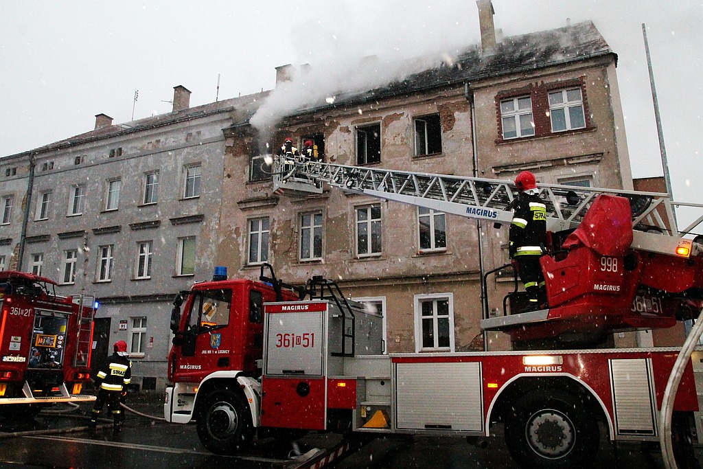Pożar kamienicy przy ulicy Głogowskiej