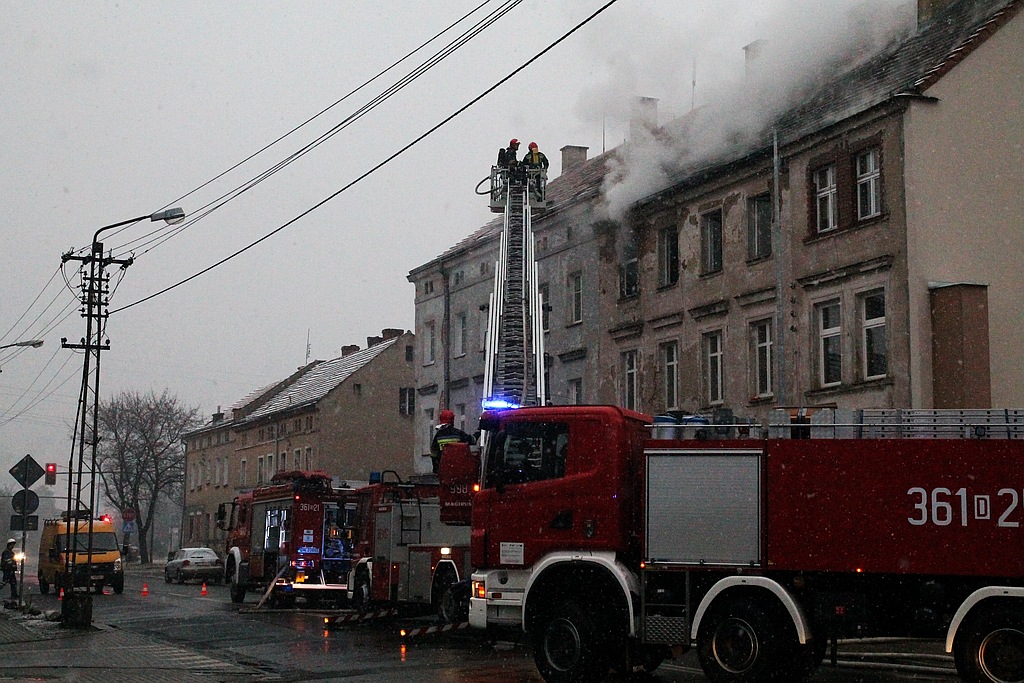Pożar kamienicy przy ulicy Głogowskiej