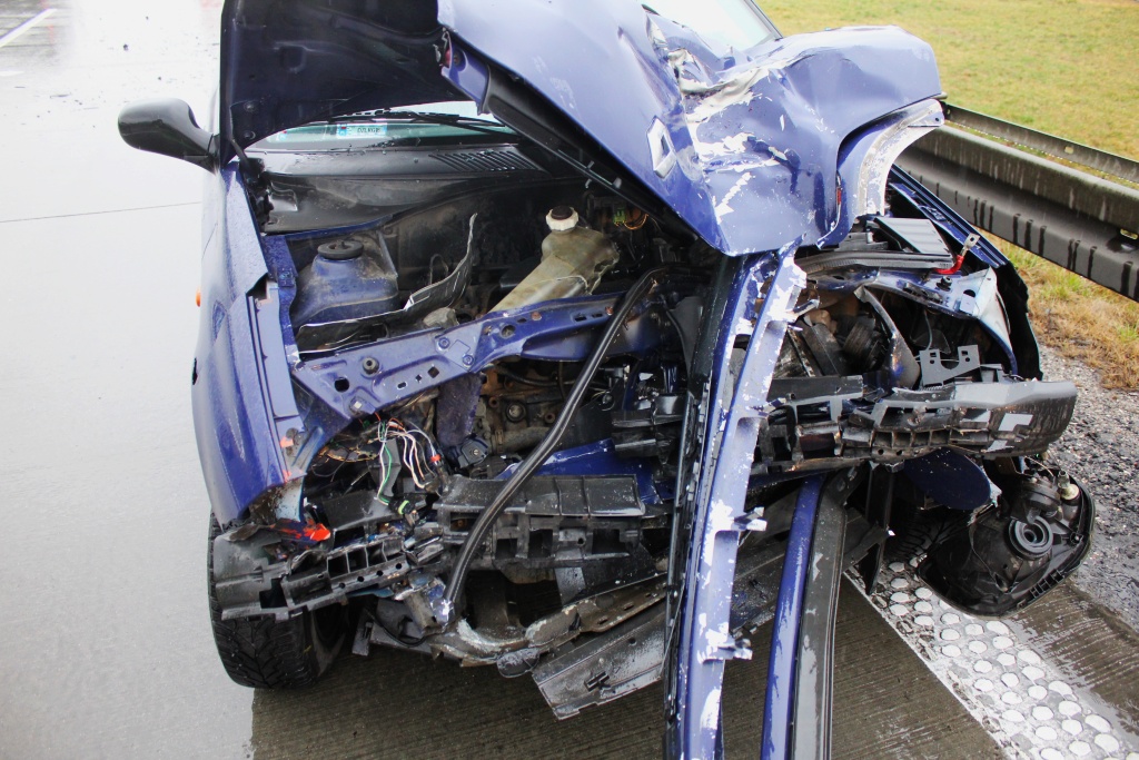 Wypadek na autostradzie A4. Jedna osoba została ranna