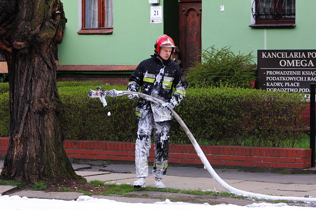 Na Kościuszki samochód stanął w ogniu