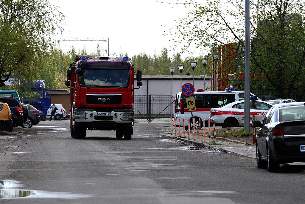Strażacy gasili pożar w hucie. Na szczęście na niby