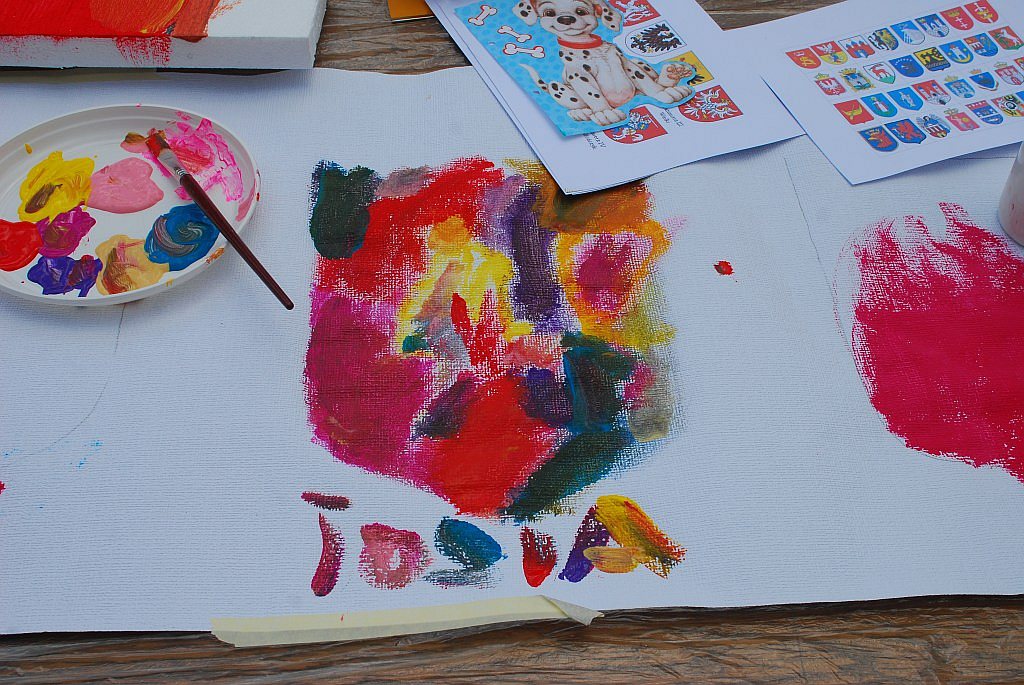 Malowanie godła w rynku